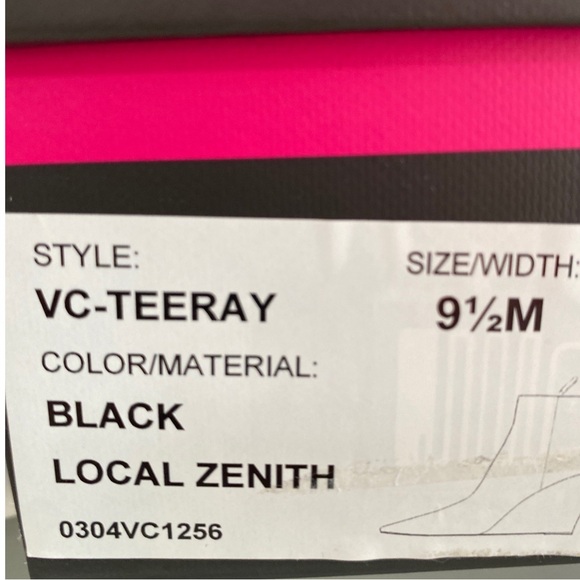 Vince Camuto Black Wedge Ankle Boots 9.5 Medium Width NWT - Picture 12 of 15